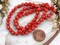 *25* 6mm Bronze Washed Opaque Coral Red Fluted Round Melon Beads